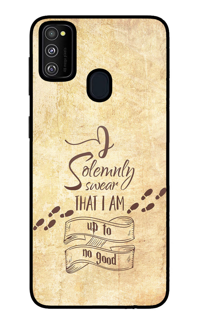 I Solemnly swear that i up to no good Samsung M21 2020 Glass Case Back Cover by Casekaro