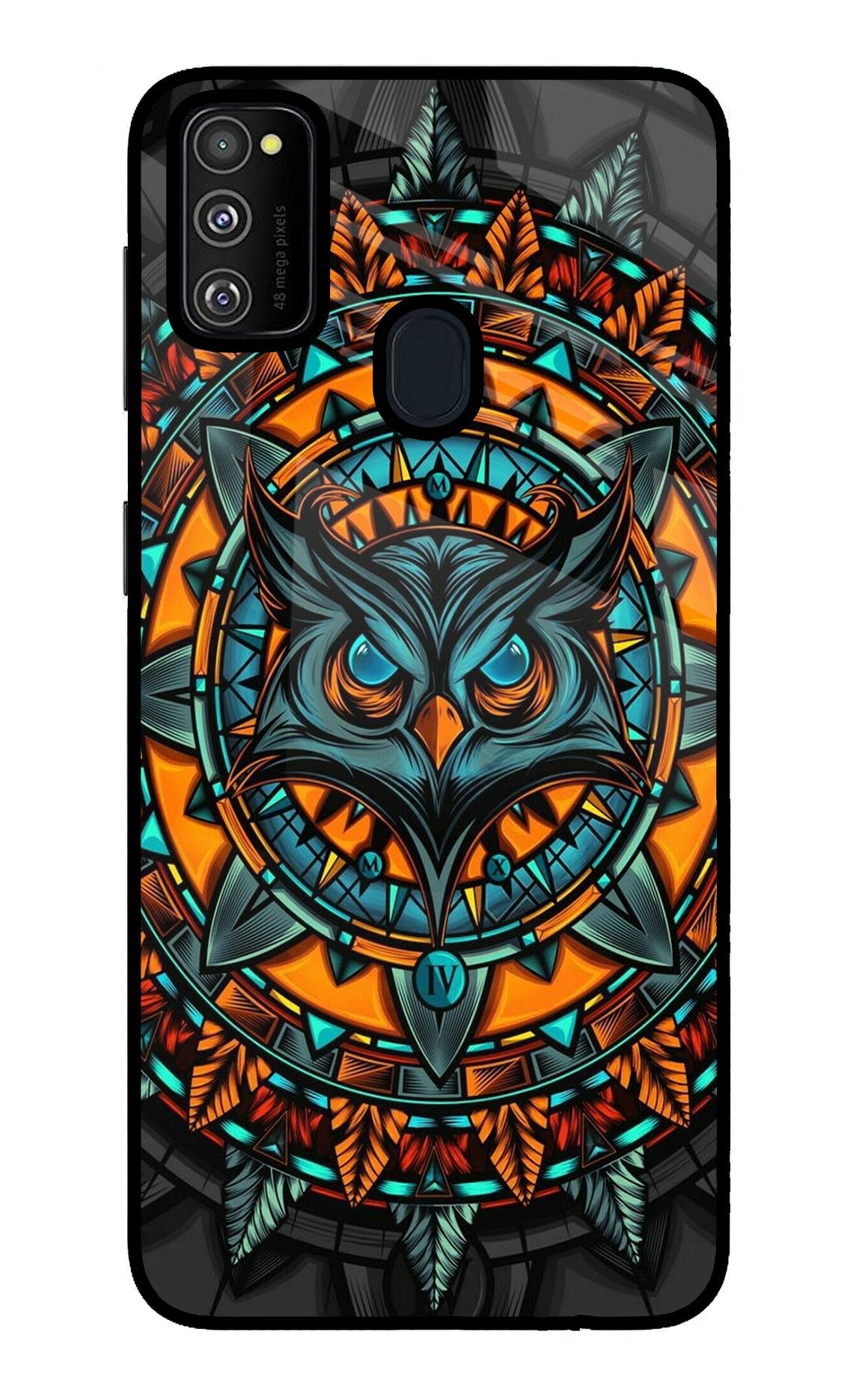 Angry Owl Art Samsung M21 2020 Glass Case