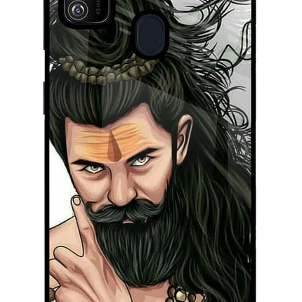 Mahadev Samsung M21 2020 Glass Case Back Cover by Casekaro