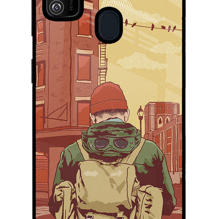 Adventurous Samsung M21 2020 Glass Case Back Cover by Casekaro