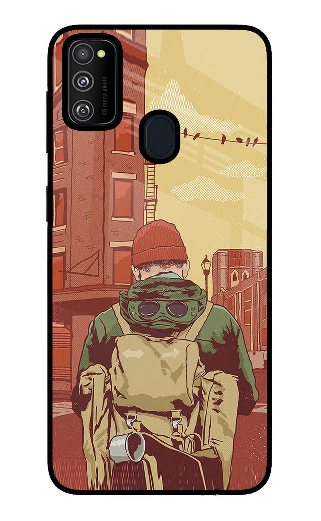 Adventurous Samsung M21 2020 Glass Case Back Cover by Casekaro