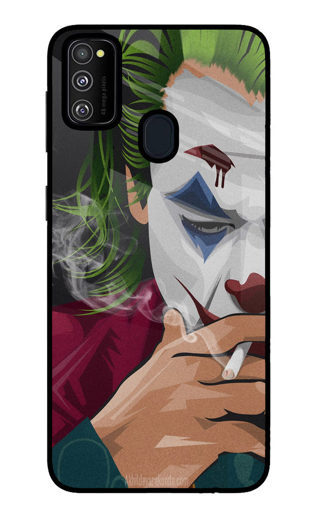 Joker Smoking Samsung M21 2020 Glass Case Back Cover by Casekaro