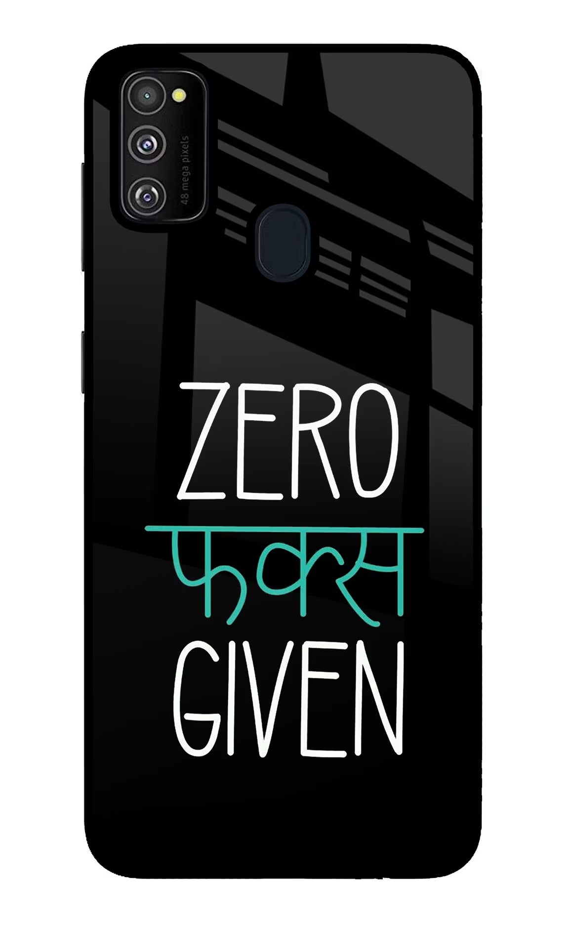 Zero Fucks Given Samsung M21 2020 Glass Case Back Cover by Casekaro