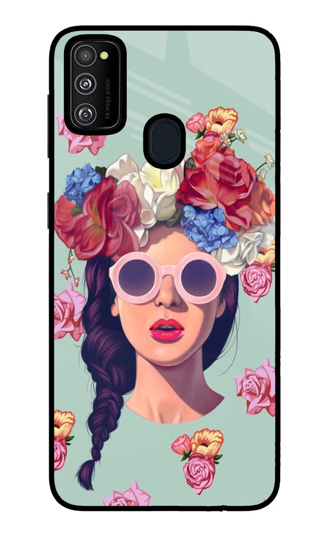 Pretty Girl Samsung M21 2020 Glass Case Back Cover by Casekaro