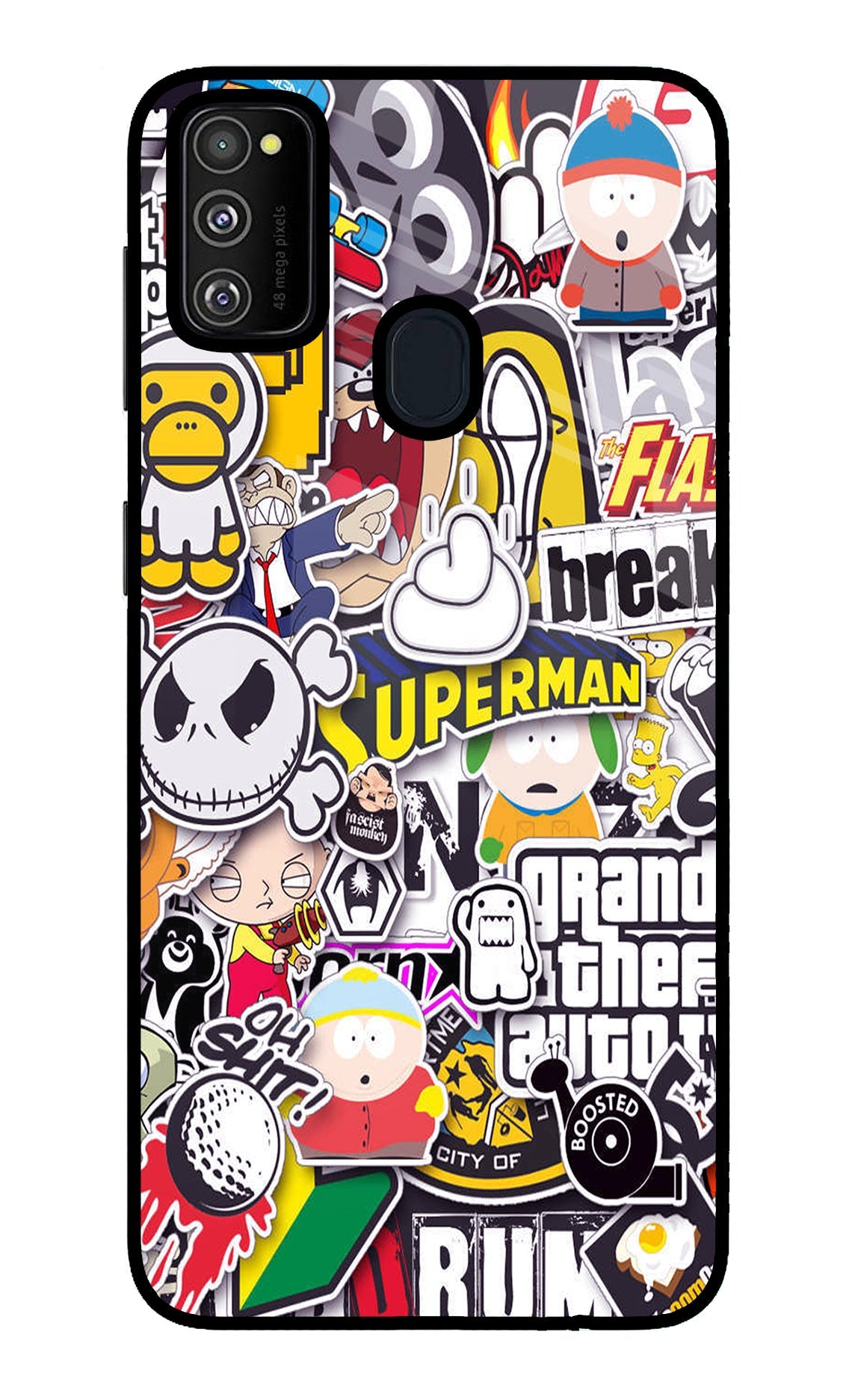 Sticker Bomb Samsung M21 2020 Glass Case