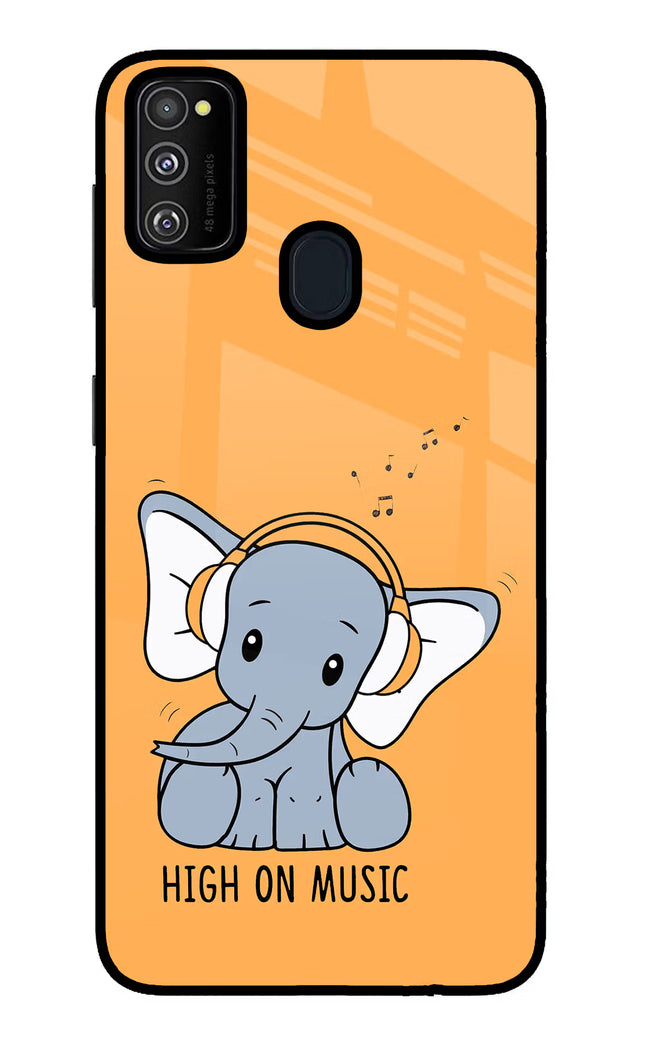 High On Music Samsung M21 2020 Glass Case Back Cover by Casekaro