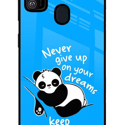 Keep Sleeping Samsung M21 2020 Glass Case Back Cover by Casekaro