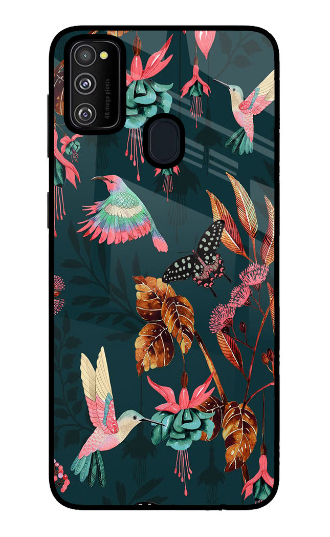 Birds Samsung M21 2020 Glass Case Back Cover by Casekaro
