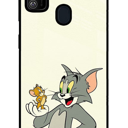 Tom & Jerry Samsung M21 2020 Glass Case Back Cover by Casekaro