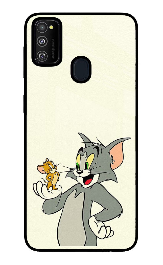 Tom & Jerry Samsung M21 2020 Glass Case Back Cover by Casekaro