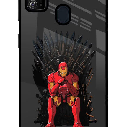 Ironman Throne Samsung M21 2020 Glass Case Back Cover by Casekaro