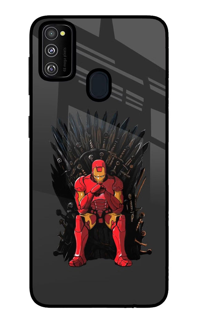 Ironman Throne Samsung M21 2020 Glass Case Back Cover by Casekaro