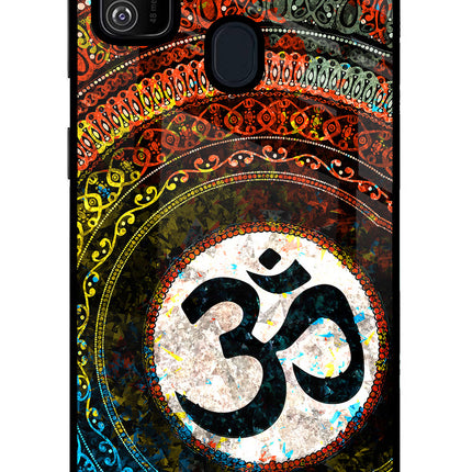 Om Cultural Samsung M21 2020 Glass Case Back Cover by Casekaro