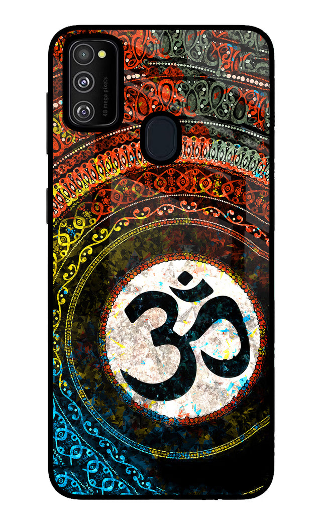 Om Cultural Samsung M21 2020 Glass Case Back Cover by Casekaro