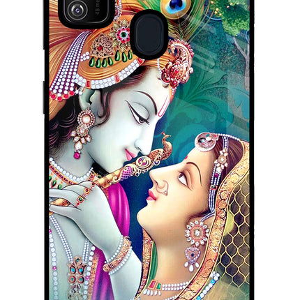 Lord Radha Krishna Samsung M21 2020 Glass Case Back Cover by Casekaro