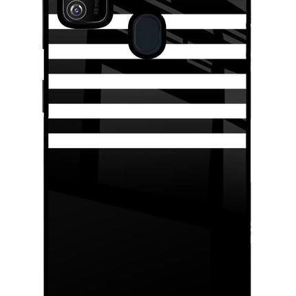 Black and White Print Samsung M21 2020 Glass Case Back Cover by Casekaro