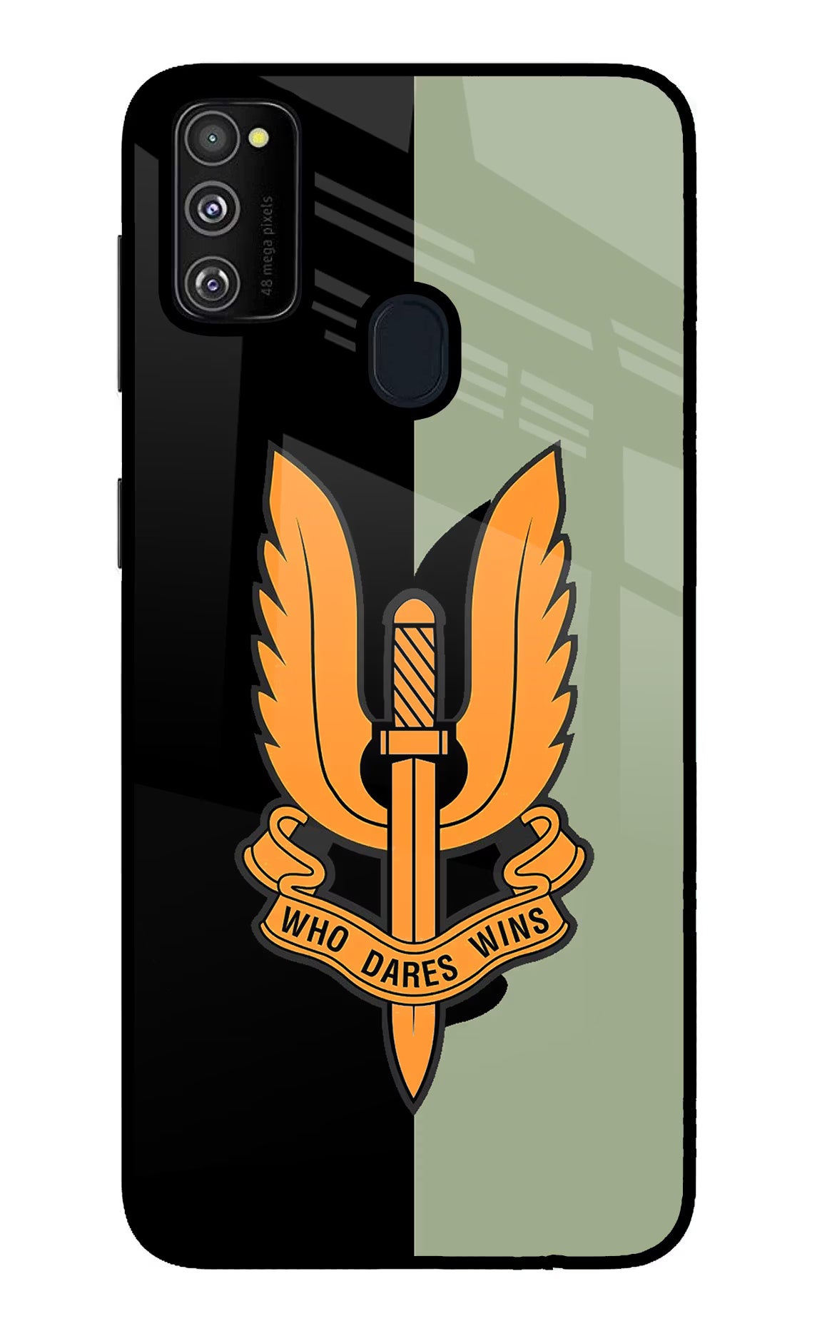 Balidan Logo Samsung M21 2020 Glass Case Back Cover by Casekaro