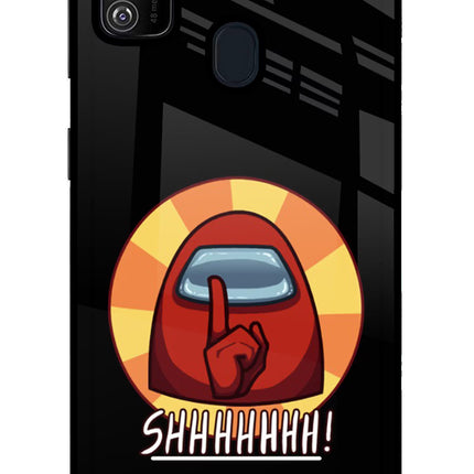 Among Us Shhh! Samsung M21 2020 Glass Case Back Cover by Casekaro