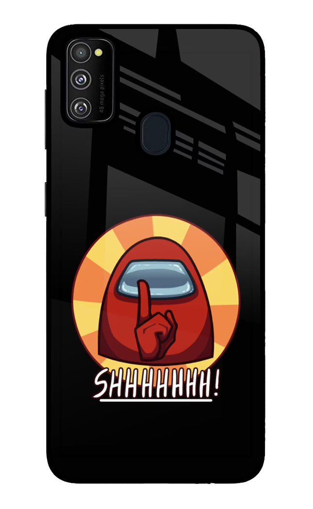 Among Us Shhh! Samsung M21 2020 Glass Case Back Cover by Casekaro
