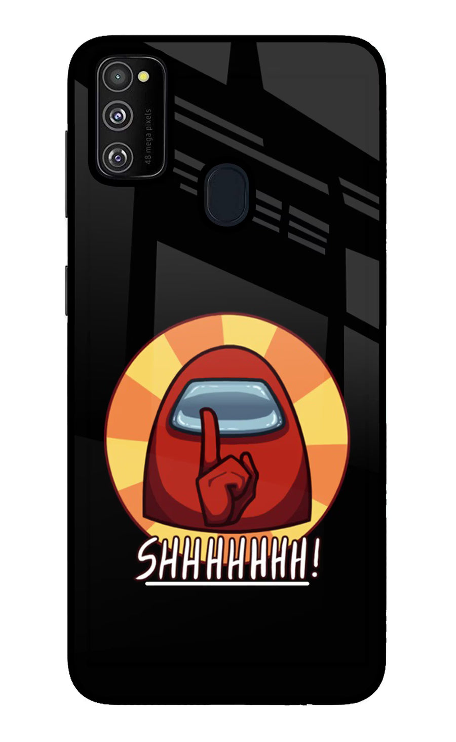 Among Us Shhh! Samsung M21 2020 Back Cover, Glass case