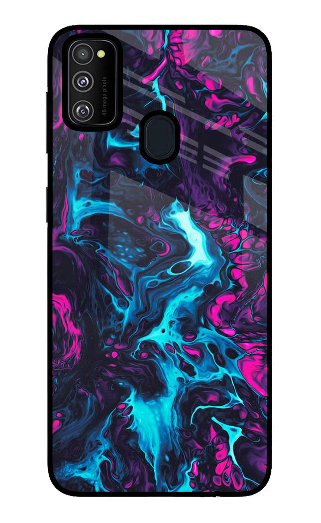 Abstract Samsung M21 2020 Glass Case Back Cover by Casekaro