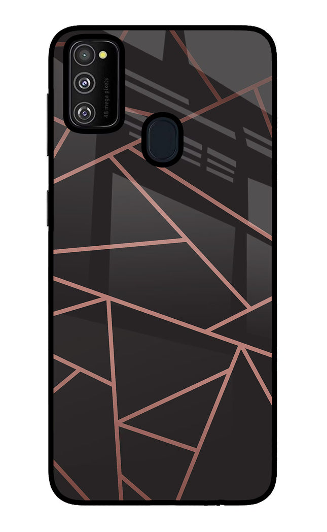 Geometric Pattern Samsung M21 2020 Glass Case Back Cover by Casekaro