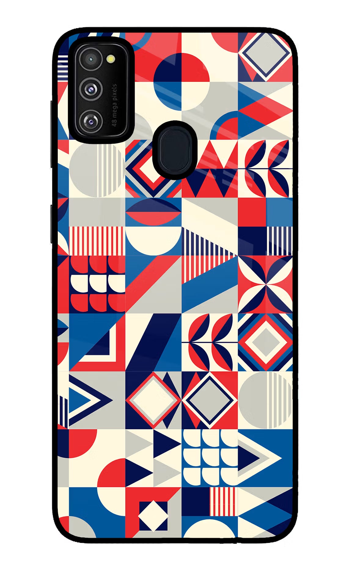 Colorful Pattern Samsung M21 2020 Glass Case Back Cover by Casekaro