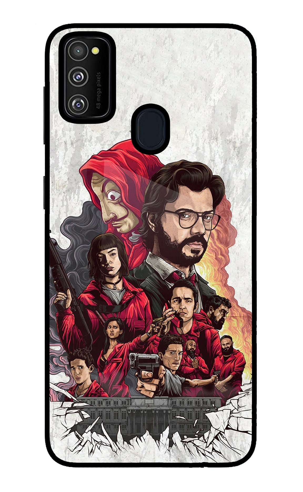 Money Heist Artwork Samsung M21 2020 Glass Case