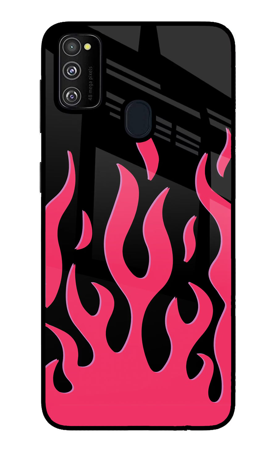 Fire Flames Samsung M21 2020 Back Cover, Glass case