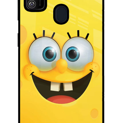 Sponge 1 Samsung M21 2020 Glass Case Back Cover by Casekaro