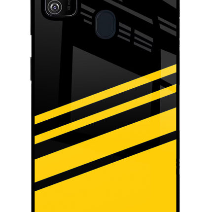 Yellow Shades Samsung M21 2020 Glass Case Back Cover by Casekaro