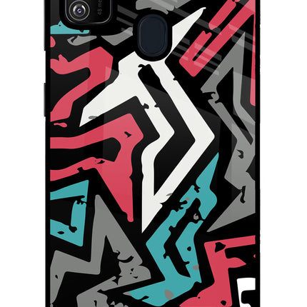 Geometric Graffiti Samsung M21 2020 Glass Case Back Cover by Casekaro