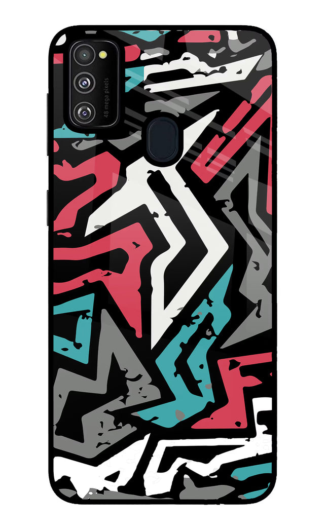 Geometric Graffiti Samsung M21 2020 Glass Case Back Cover by Casekaro