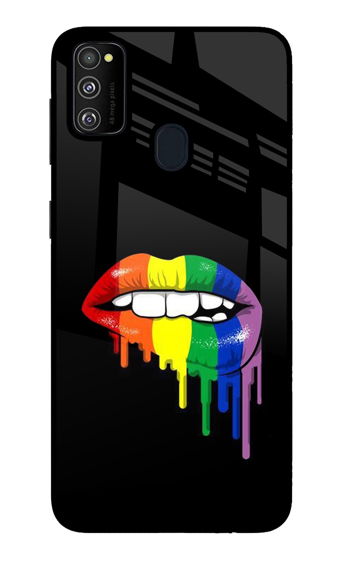 Lips Biting Samsung M21 2020 Glass Case