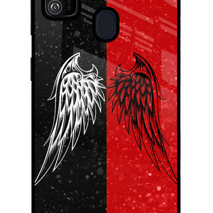 Wings Samsung M21 2020 Glass Case Back Cover by Casekaro