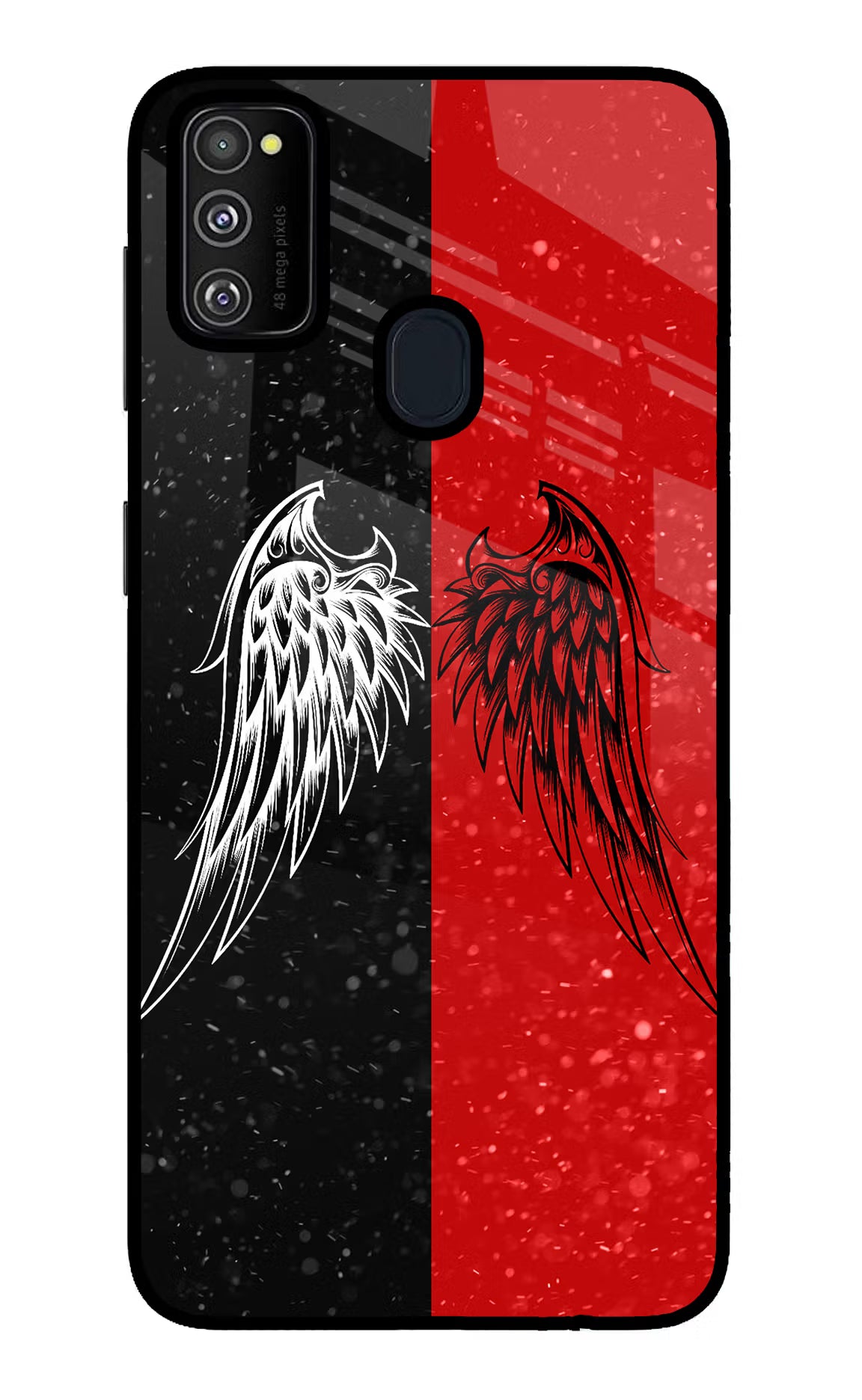 Wings Samsung M21 2020 Glass Case Back Cover by Casekaro