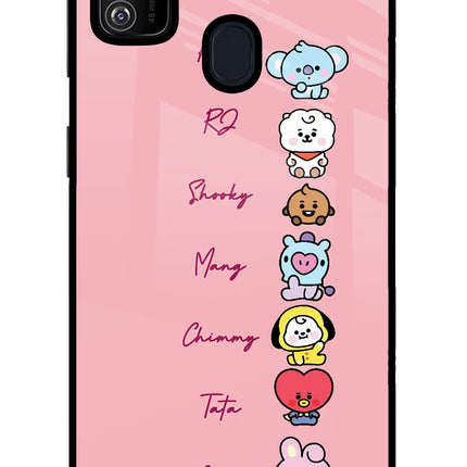 BTS names Samsung M21 2020 Glass Case Back Cover by Casekaro