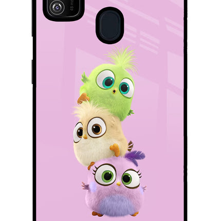 Cute Little Birds Samsung M21 2020 Glass Case Back Cover by Casekaro