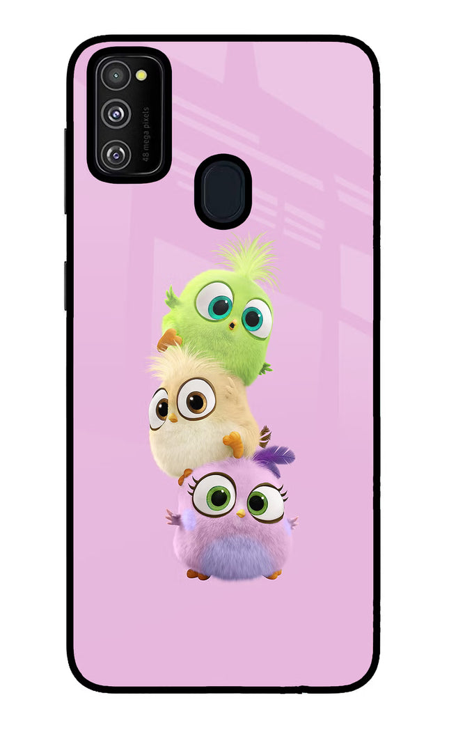 Cute Little Birds Samsung M21 2020 Glass Case Back Cover by Casekaro