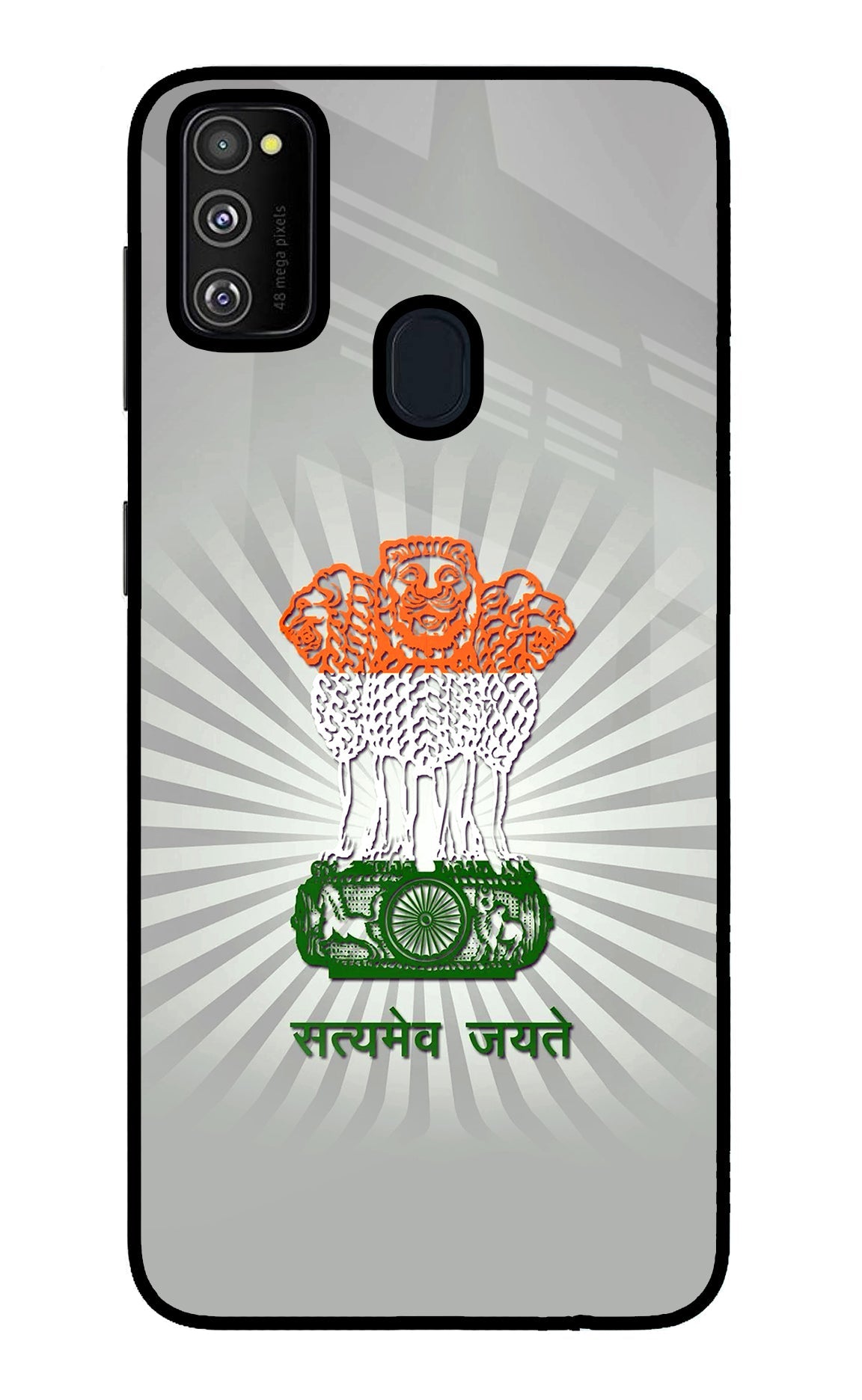 Satyamev Jayate Art Samsung M21 2020 Glass Case