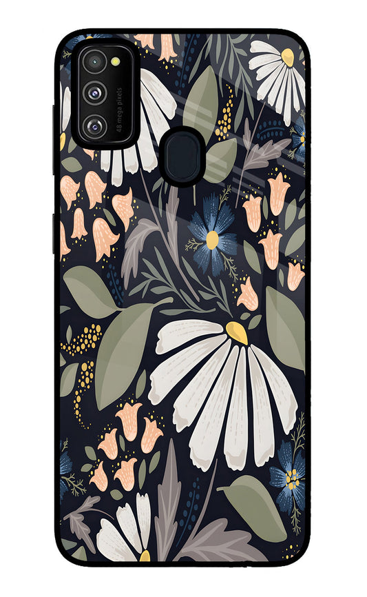 Flowers Art Samsung M21 2020 Glass Case