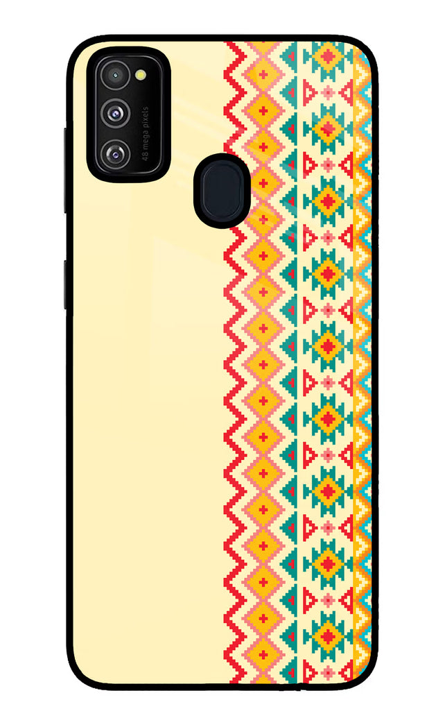 Ethnic Seamless Samsung M21 2020 Glass Case Back Cover by Casekaro