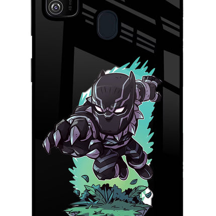 Black Panther Samsung M21 2020 Glass Case Back Cover by Casekaro