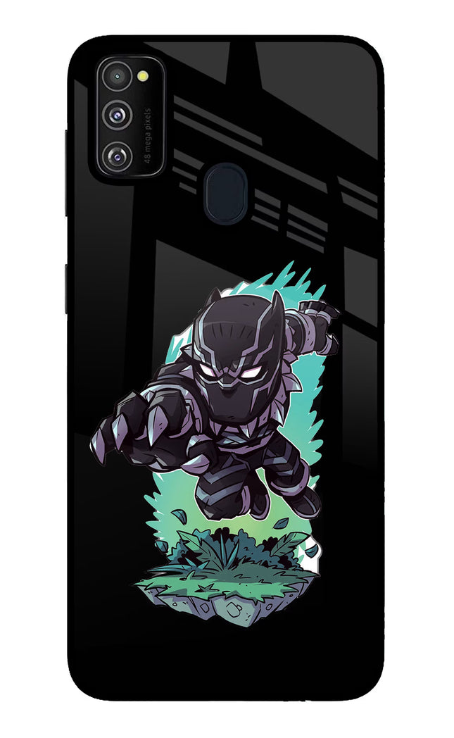 Black Panther Samsung M21 2020 Glass Case Back Cover by Casekaro