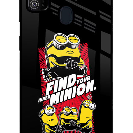 Find your inner Minion Samsung M21 2020 Glass Case Back Cover by Casekaro