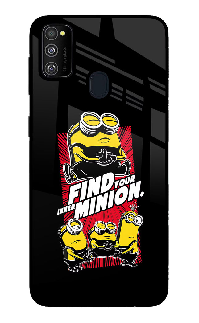 Find your inner Minion Samsung M21 2020 Glass Case Back Cover by Casekaro