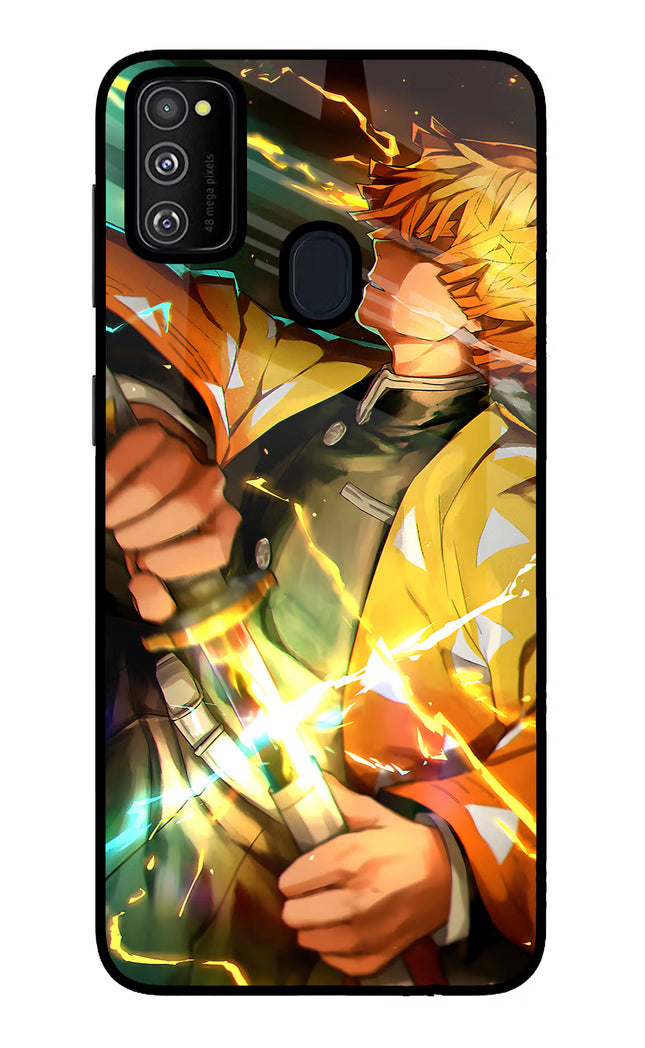 Demon Slayer Samsung M21 2020 Glass Case Back Cover by Casekaro