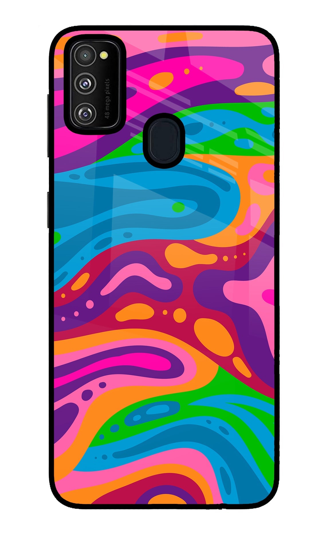 Trippy Pattern Samsung M21 2020 Glass Case