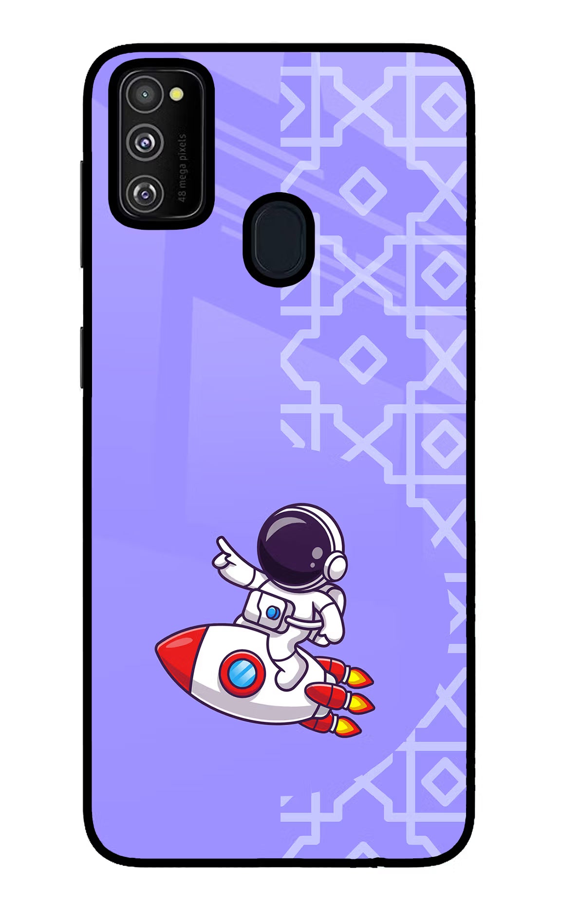 Cute Astronaut Samsung M21 2020 Glass Case Back Cover by Casekaro
