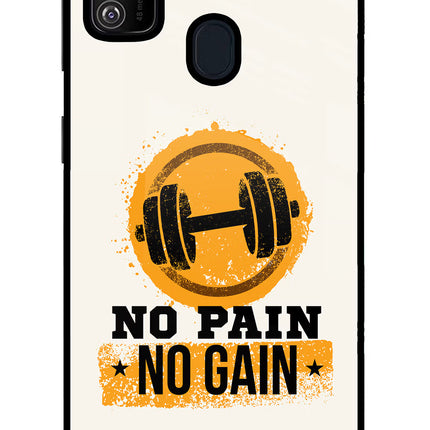 No Pain No Gain Samsung M21 2020 Glass Case Back Cover by Casekaro